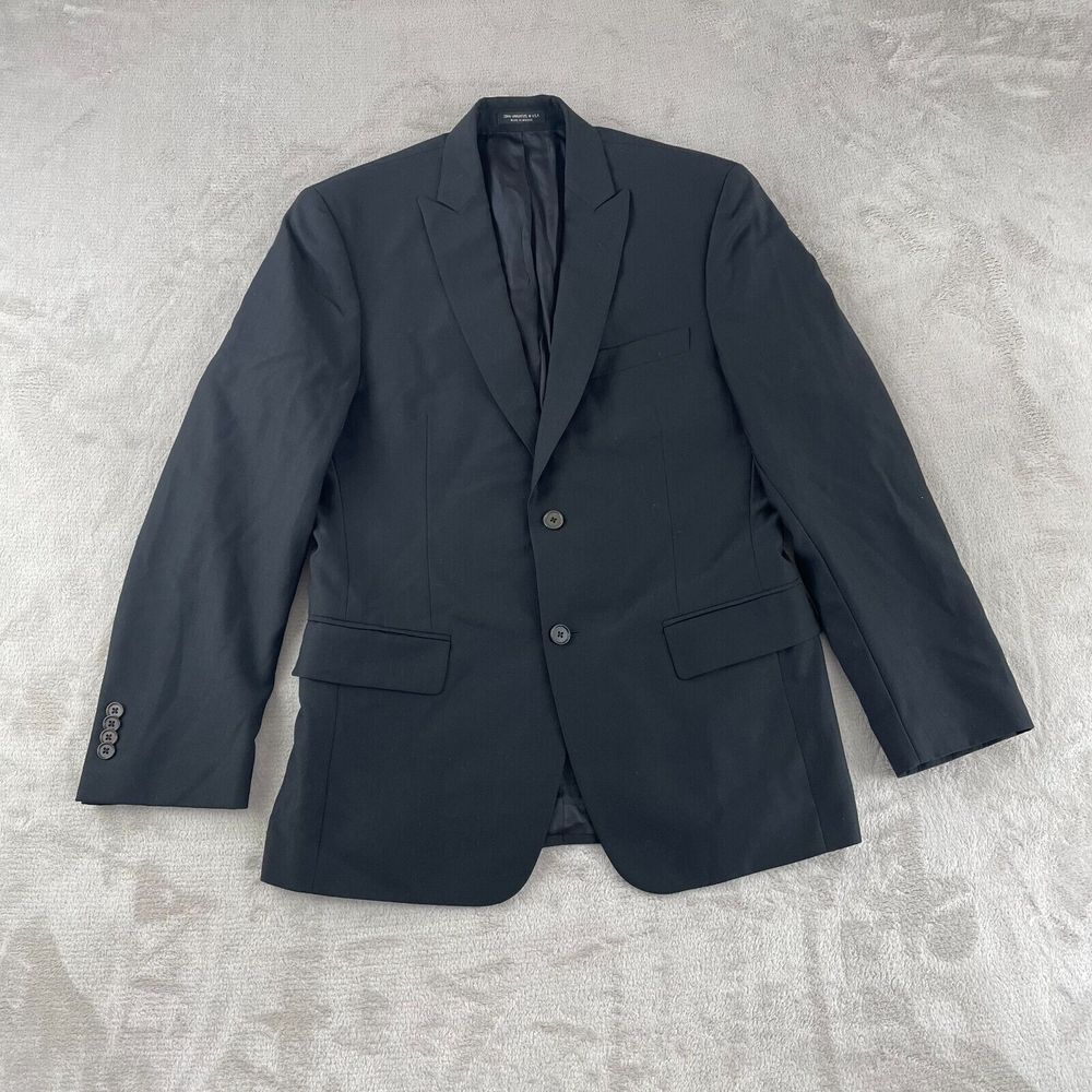 John Varvatos USA Sports Coat Blazer‎ Men 38 Black Stripe 100% Worsted Wool